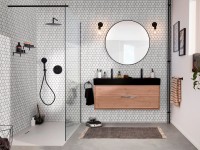 Мебель для ванной комнаты Jacob Delafon Vivienne 120 дуб давос, раковина черная