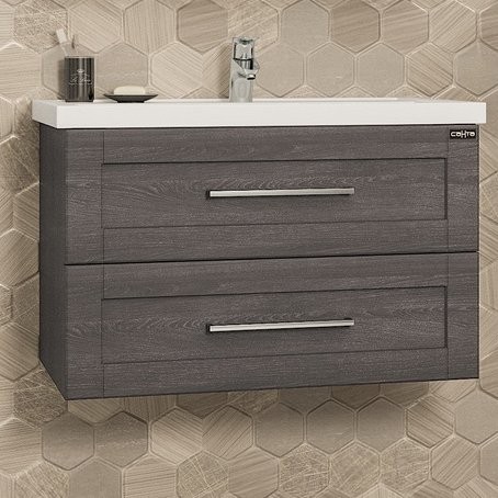 Тумба с раковиной СаНта Венера 80 подвесная, дуб шале графит