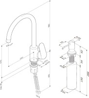 Смеситель для кухни AM.PM Like F8007D00 с дозатором, хром