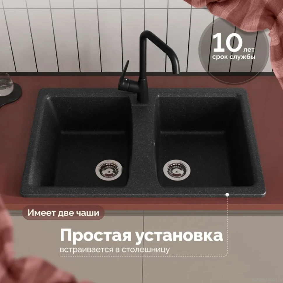 Мойка кухонная Domaci Болонья М-26-007 антрацит