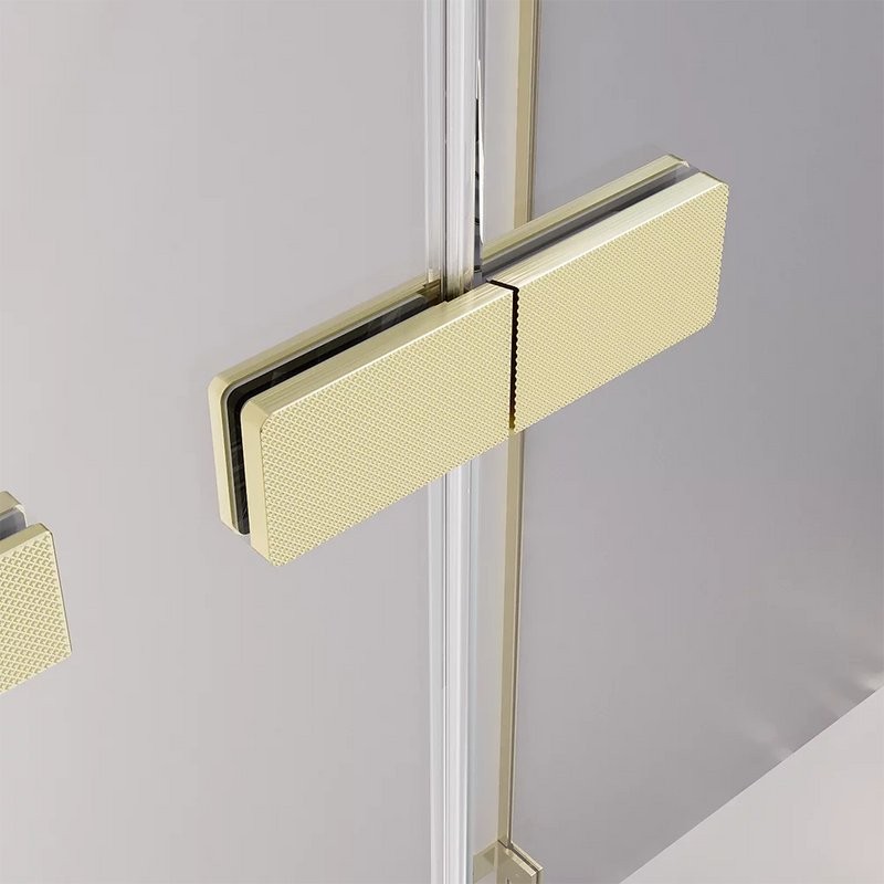 Душевой уголок Veconi Premium Alassio SP G 140х90, профиль брашированное золото, стекло прозрачное