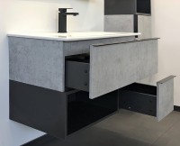 Мебель для ванной комнаты Comforty Франкфурт 90 бетон светлый, белая раковина