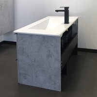 Мебель для ванной комнаты Comforty Франкфурт 90 бетон светлый, белая раковина