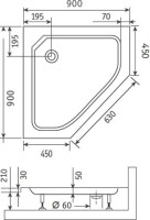 Поддон для душа RGW Style TR 90x90 с сифоном