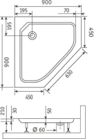 Поддон для душа RGW Style TR 90x90 с сифоном Поддон для душа RGW Style TR 90x90 с сифоном