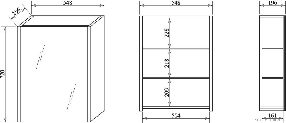 Мебель для ванной комнаты Sanflor Ларго 2 60, подвесная, вяз швейцарский