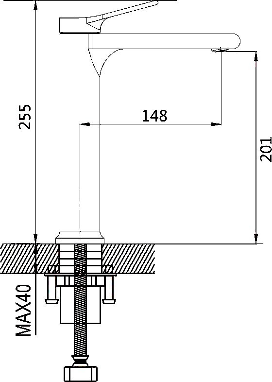 Смеситель для раковины Shevanik S8311T оружейная сталь
