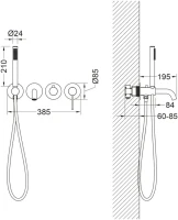 Встраиваемый смеситель для душа и ванны Timo Saona 2314/03YSM С ВНУТРЕННЕЙ ЧАСТЬЮ, черный