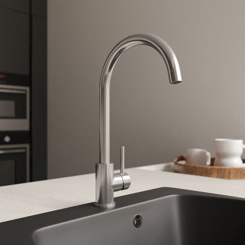 Смеситель для кухни Domaci Равенна DM-030922 нержавеющая сталь