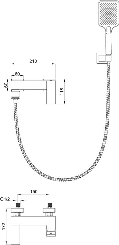 Смеситель для ванны с душем Wonzon & Woghand Fit WW-88639009-BG брашированное золото