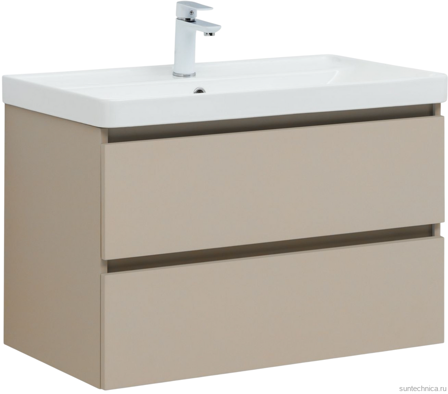 Тумба под раковину без столешницы Aquanet Вега 2.0 80 подвесная, бежевая матовая