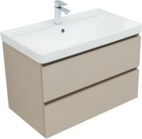 Тумба под раковину без столешницы Aquanet Вега 2.0 80 подвесная, бежевая матовая
