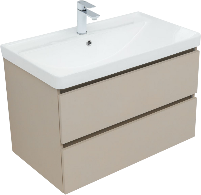 Тумба под раковину без столешницы Aquanet Вега 2.0 80 подвесная, бежевая матовая