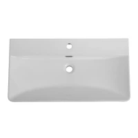 Тумба с раковиной BelBagno Due 80 ручки матовый атласный никель, bianco lucido