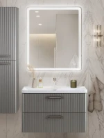 Мебель для ванной комнаты BelBagno Due 80 ручки сатиновый никель, сатин