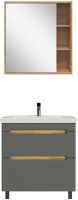 Мебель для ванной комнаты SanStar Diva 70 дуб вотан, графит софт, раковина Миранда 70
