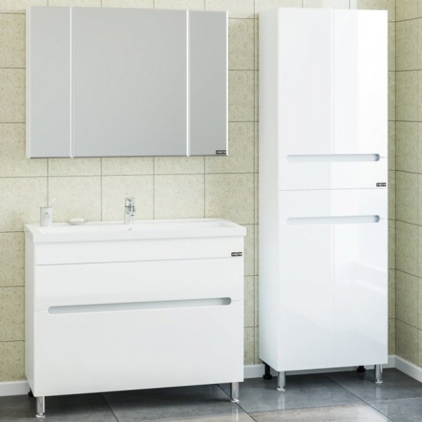 Мебель для ванной комнаты СаНта Лондон (Фостер) 100 напольная, 2 ящика