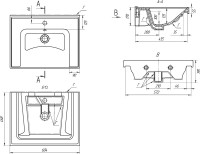 Тумба с раковиной Art&Max Techno подвесная, 60, дуб мелфорд