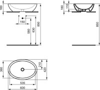 Накладная раковина Ideal Standard Strada K078401 60 см