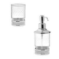 Набор Стакан Boheme Royal Cristal 10931-CR + Дозатор 10929-CR Набор Стакан Boheme Royal Cristal 10931-CR + Дозатор 10929-CR