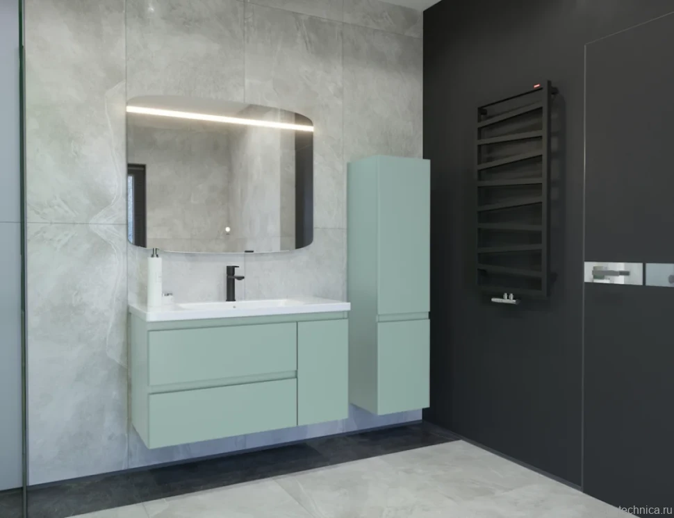 Тумба под раковину без столешницы Caprigo Forte 100 R подвесная, селесте