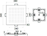 Верхний душ Remer SS357EFS34