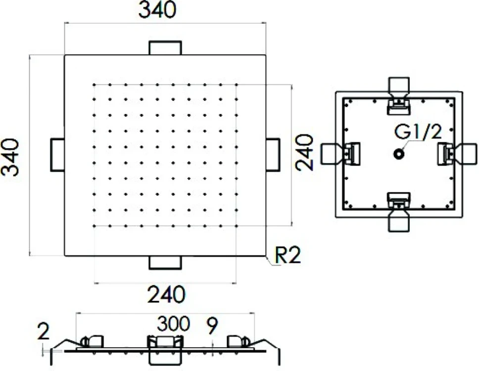 Верхний душ Remer SS357EFS34