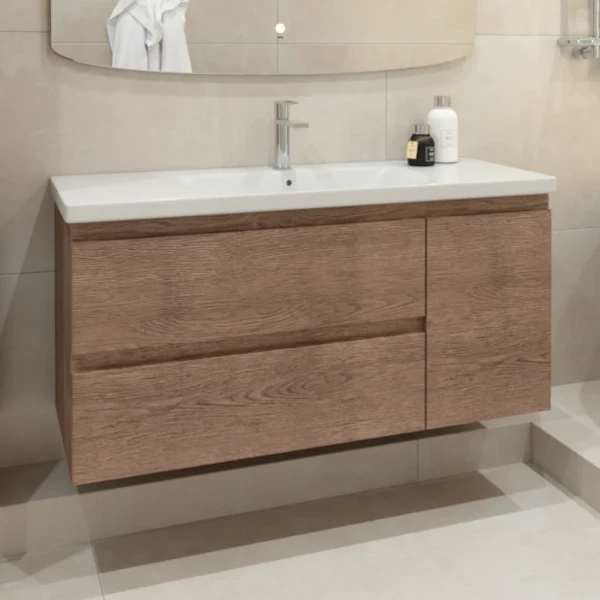 Тумба с раковиной Caprigo Forte 120 R подвесная, светлый орех