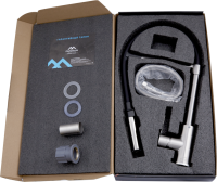 Смеситель для кухни Fashun A54511-7 с гибким изливом, сатин, черный