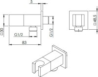 Шланговое подключение Remer 338Q с держателем для душа