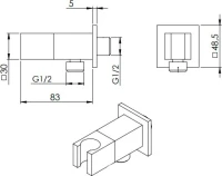 Шланговое подключение Remer 338Q с держателем для душа
