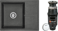 Комплект Мойка AQUATON Делия 65 графит + Измельчитель Bort Master Eco Control