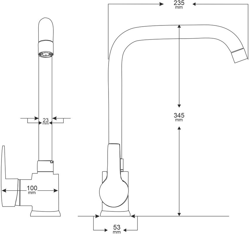 Комплект Мойка GranFest Corner C-1040 E черная + Смеситель MEGA Ege MG-PL10 хром