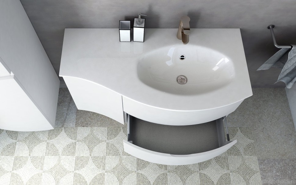 Мебельная раковина Cezares 50154 104х52 R bianco