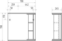 Мебель для ванной комнаты Vigo Callao 70 1 дверца, 2 ящика