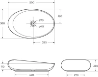 Накладная раковина BelBagno BB1396 59 Накладная раковина BelBagno BB1396 59