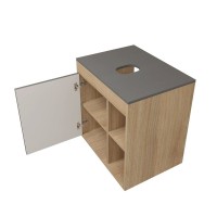 Тумба с раковиной Teymi Nura 60 дуб эврика, матовый графит, раковина Iva 46