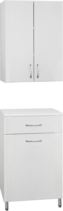 Тумба Style Line Эко Стандарт ТН 60 с бельевой корзиной, белая