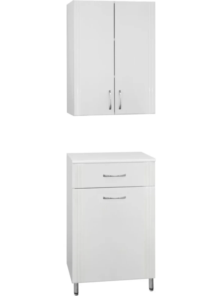 Тумба Style Line Эко Стандарт ТН 60 с бельевой корзиной, белая