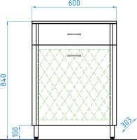Тумба Style Line Эко Стандарт ТН 60 с бельевой корзиной, белая