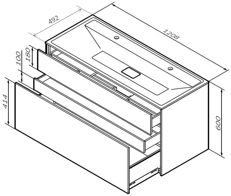 Тумба под раковину без столешницы AM.PM Inspire V2.0 120 элегантный серый