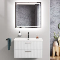 Тумба под раковину без столешницы BelBagno Due 80 белый металлик