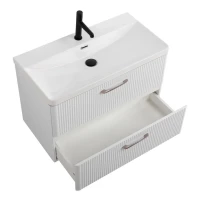 Тумба под раковину без столешницы BelBagno Due 80 белый металлик