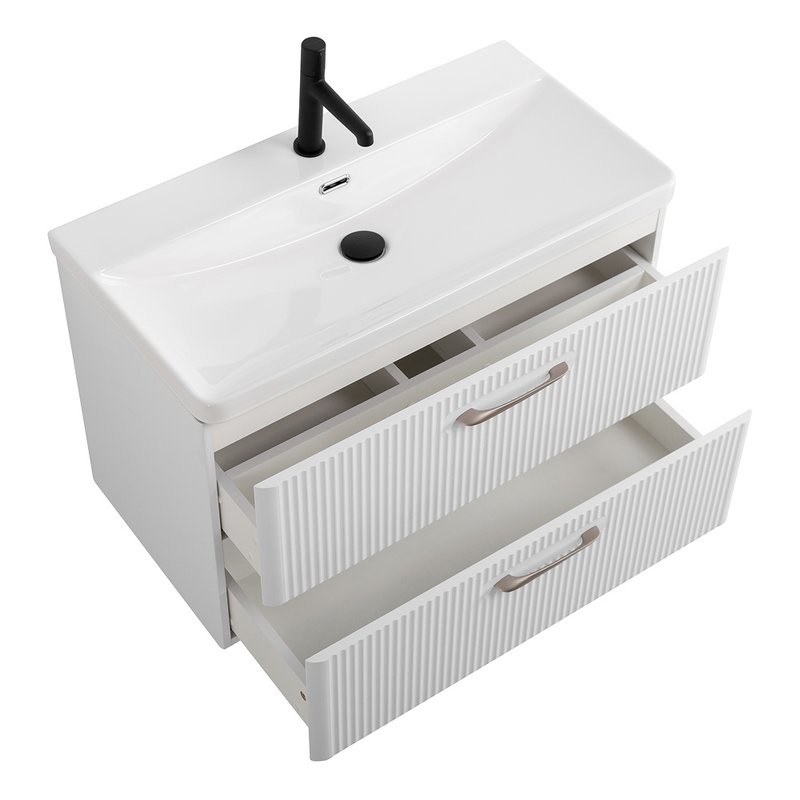 Тумба под раковину без столешницы BelBagno Due 80 белый металлик