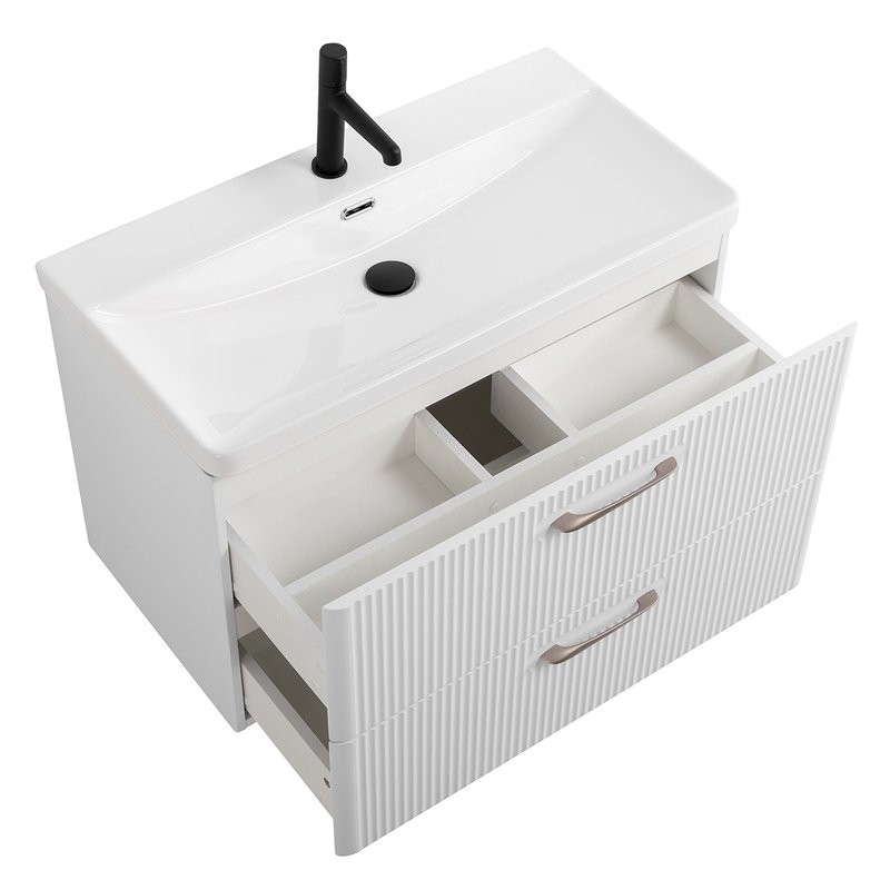 Тумба под раковину без столешницы BelBagno Due 80 белый металлик