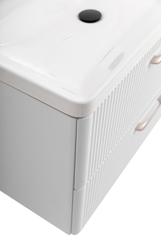 Тумба под раковину без столешницы BelBagno Due 80 белый металлик