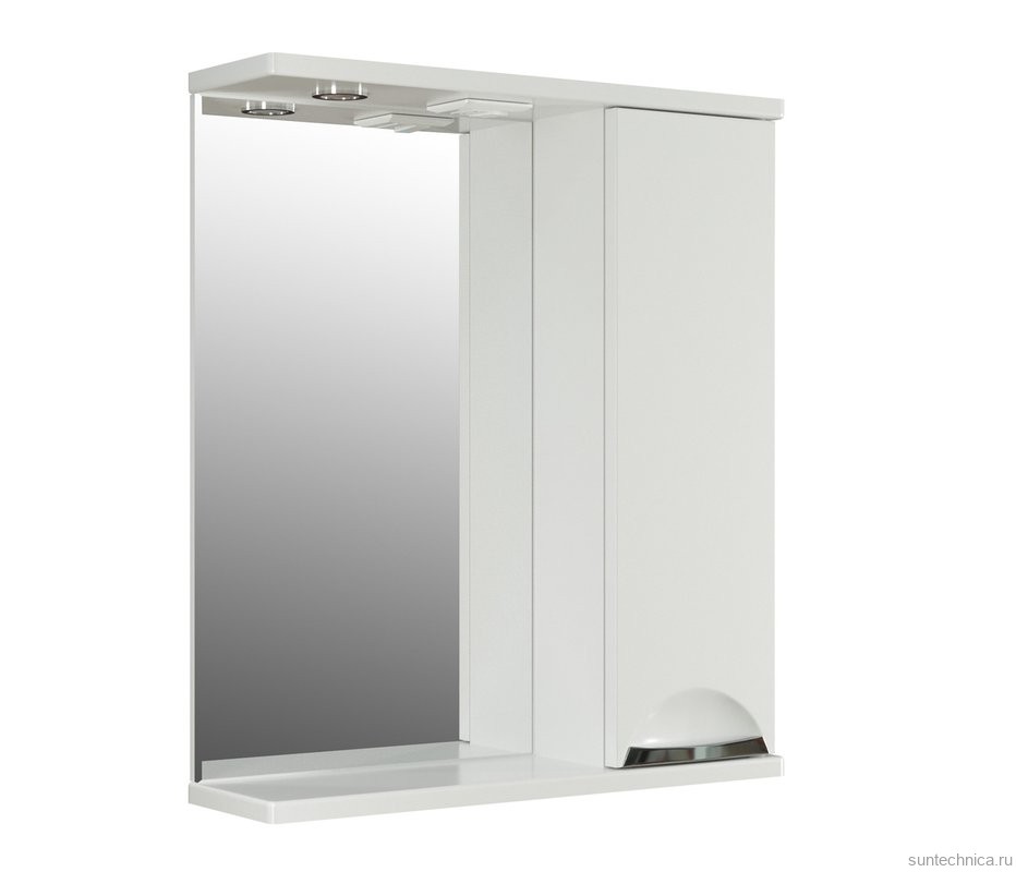 Шкаф с зеркалом в ванную MIXLINE 69,2х19х60 Белый ПВХ, 542408