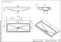 Тумба с раковиной Belux Бостон 80 подвесная, бетон чикаго светло-серый, 2 ящика