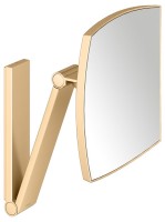 Косметическое зеркало Keuco iLook Move 17613 настенное, с увеличением, шлифованная латунь