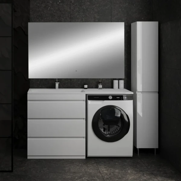 Мебель для ванной комнаты Style Line Даллас 140 L люкс, белая, зеркало DIWO Элиста